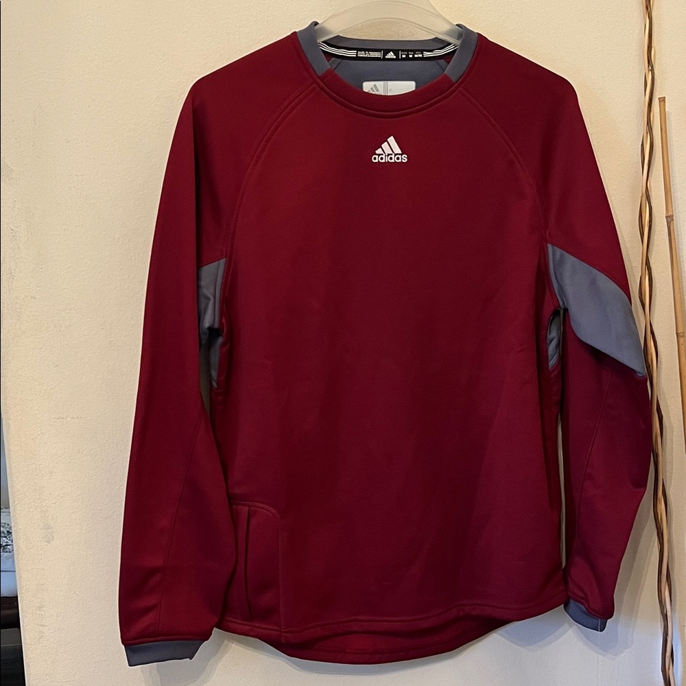 NWT Adidas Burgundy and Gray Collegiate Pullover MENS SIZE M